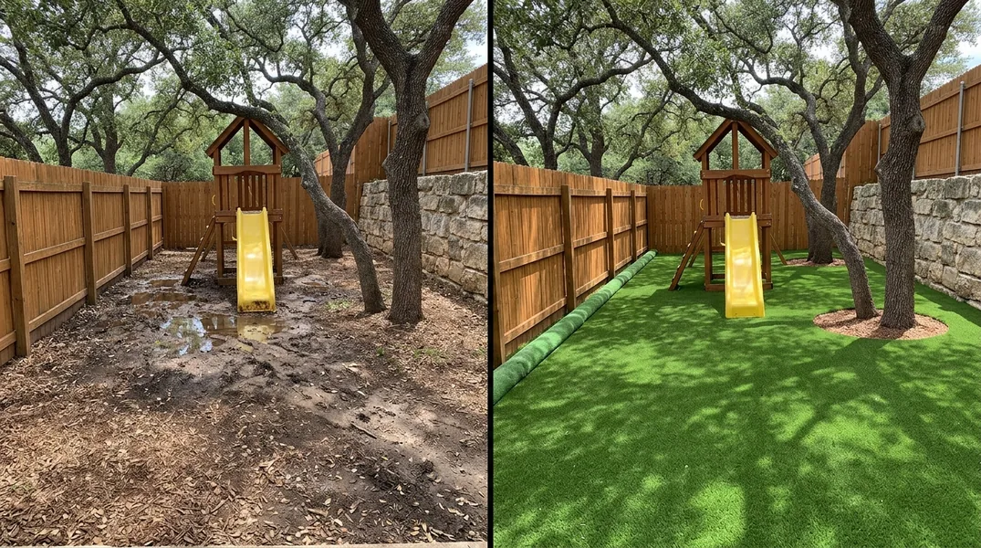 Result artificial grass installation in San Antonio - San Antonio Turf Installation